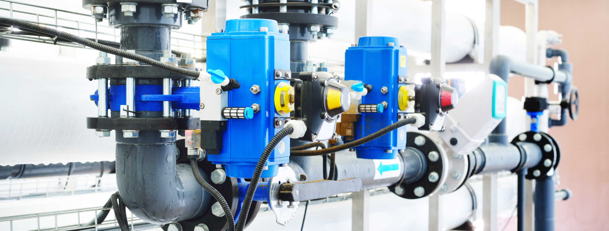 Large industrial water treatment and boiler room.